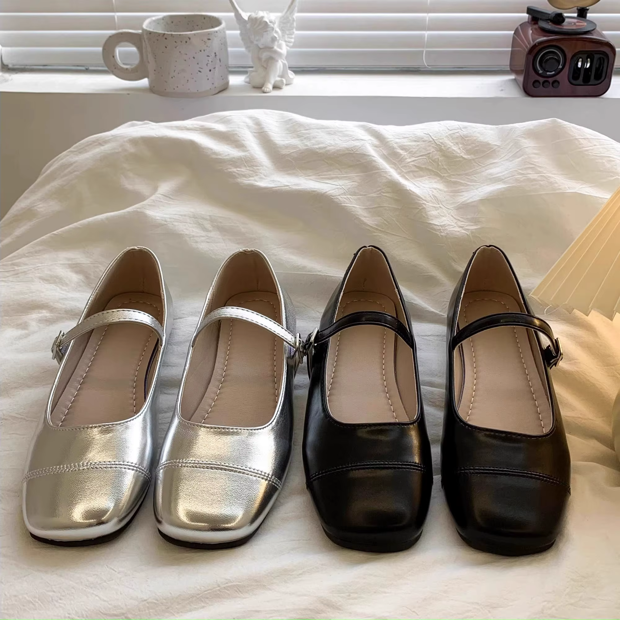 Chaussures en cuir pour filles, souples, Mary Janes, bout carré, confortables, antidérapantes, mode 