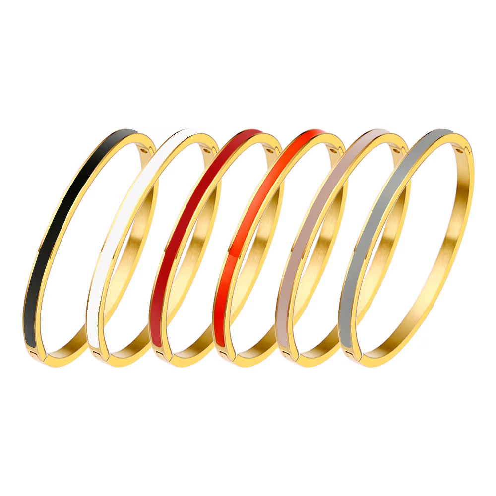 Bracelets de luxe en émail Orange coloré pour femmes, cadeau de fête, à la mode, bijoux originaux en