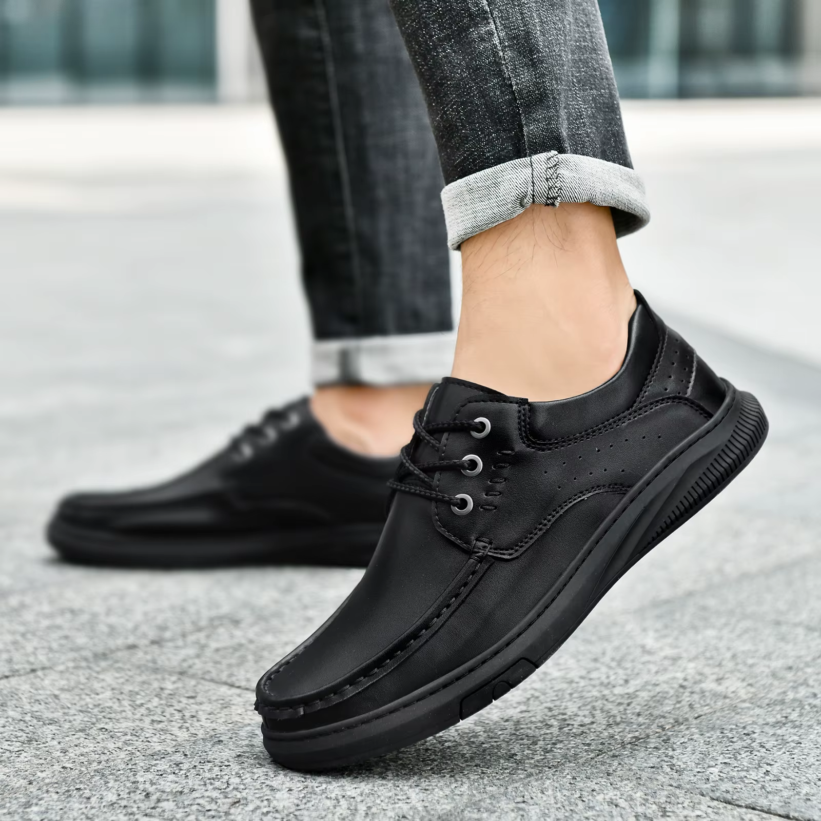 Chaussures décontractées pour hommes quatre saisons nouvelles chaussures en cuir de réunion d'affair