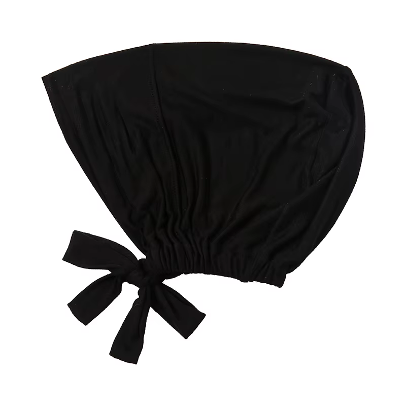 Femmes musulmanes intérieur Hijab casquettes chapeau extensible Turban réglable Bonnet cravate dos J