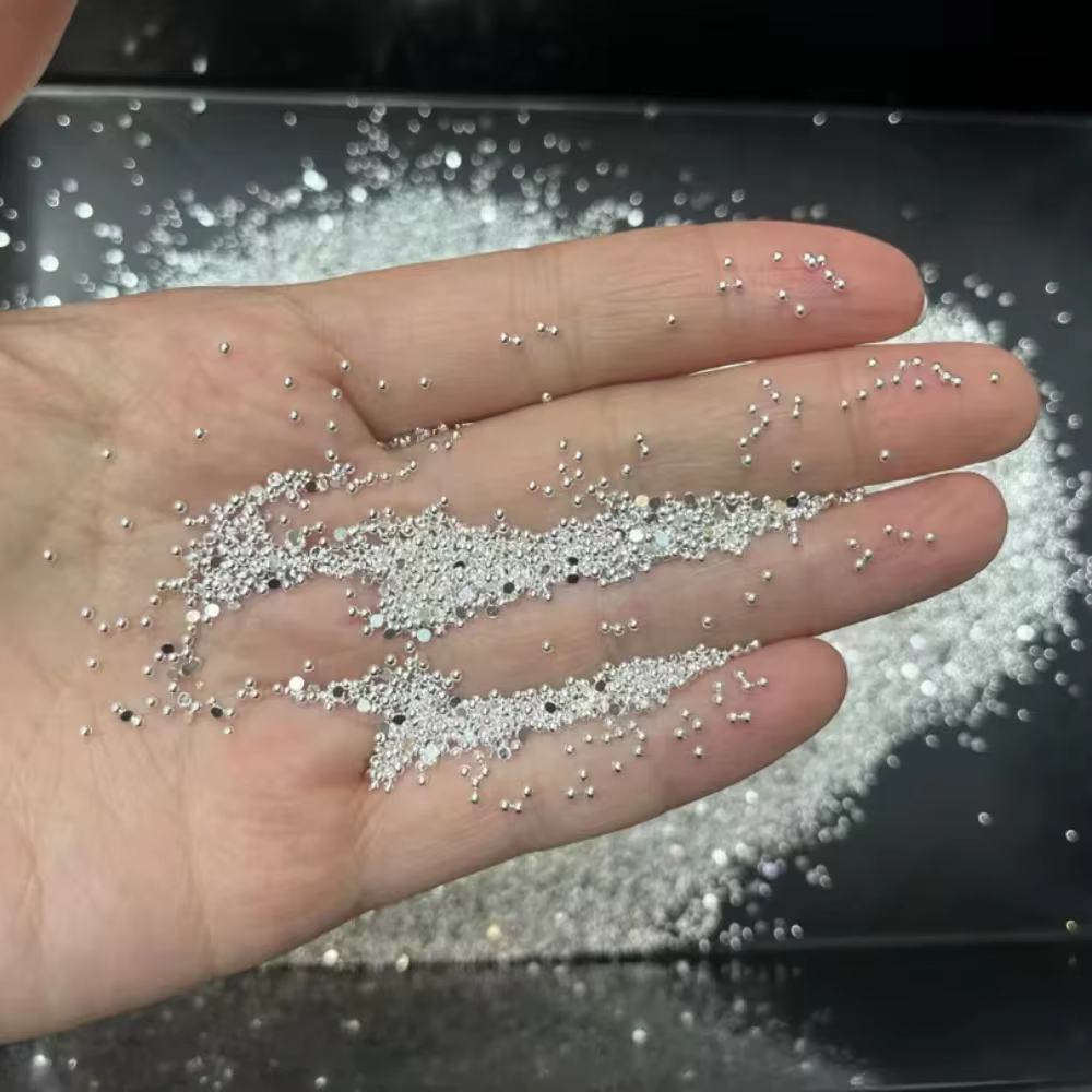 1000 pièces/sac or argent 0.8-3.0mm alliage métallique paillettes Flatback solide demi-rond Nail Art