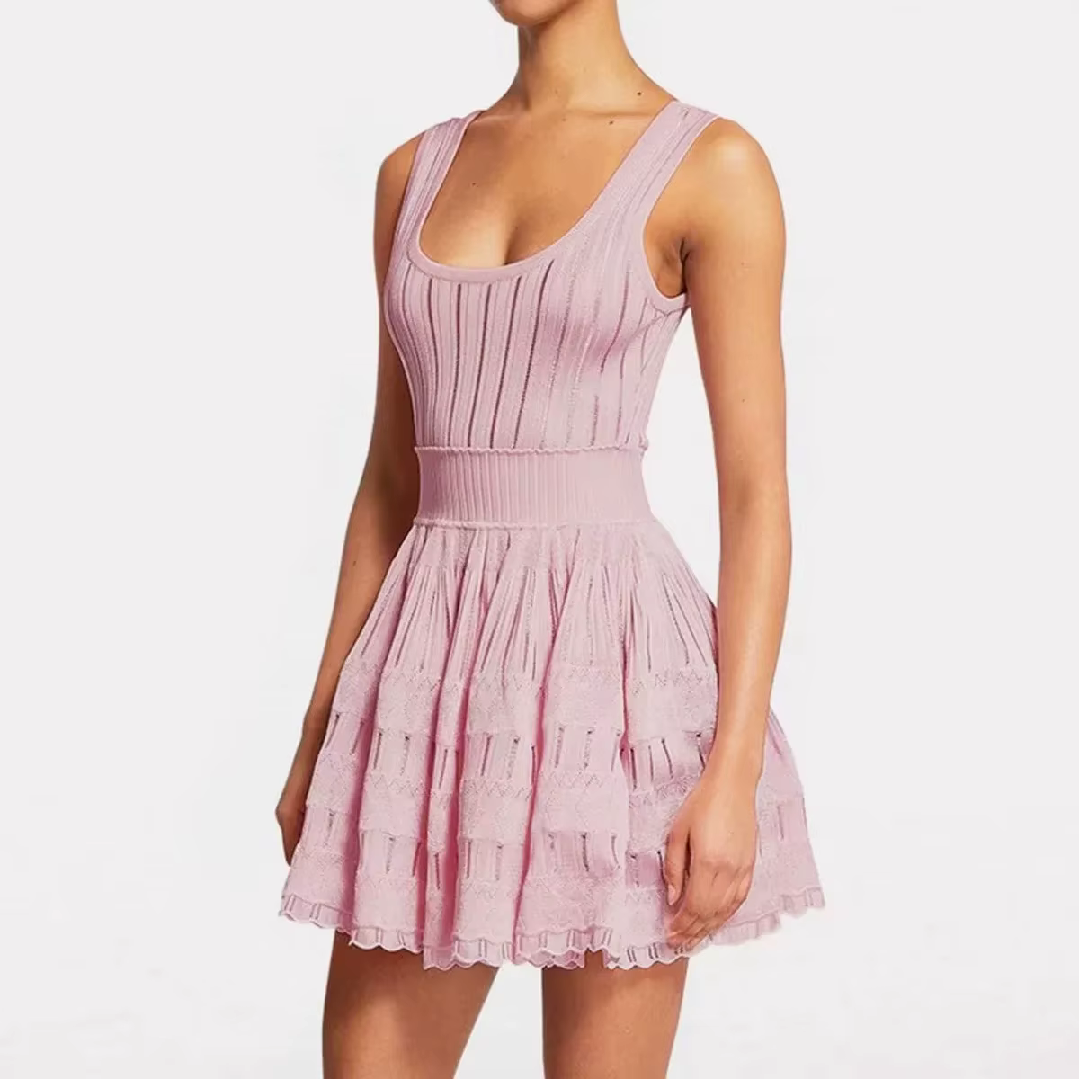 Robe élégante pour femme de marque de luxe parisienne, sexy, décontractée, pour soirée, sans manches