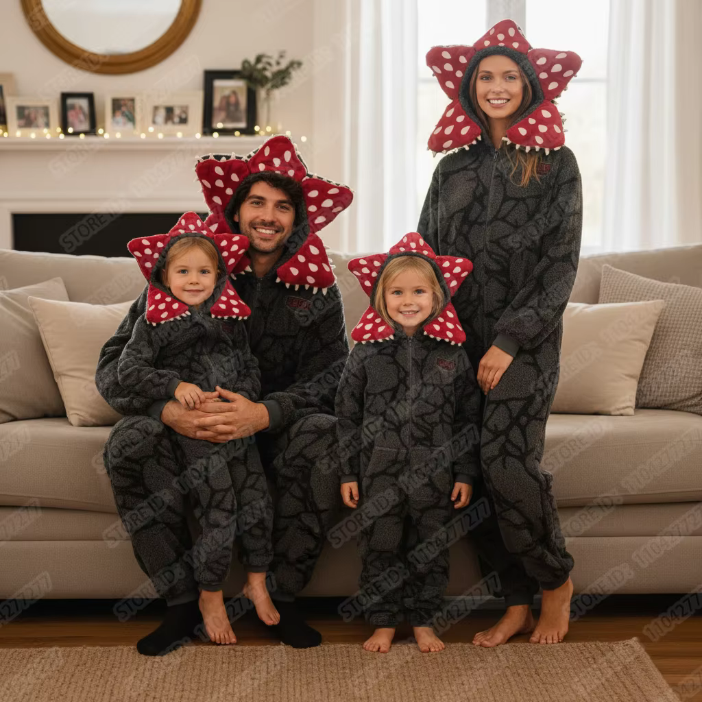 Pyjama d'hiver pour enfants et adultes, pyjama étranger, plante Demogorgon, combinaison pour adultes