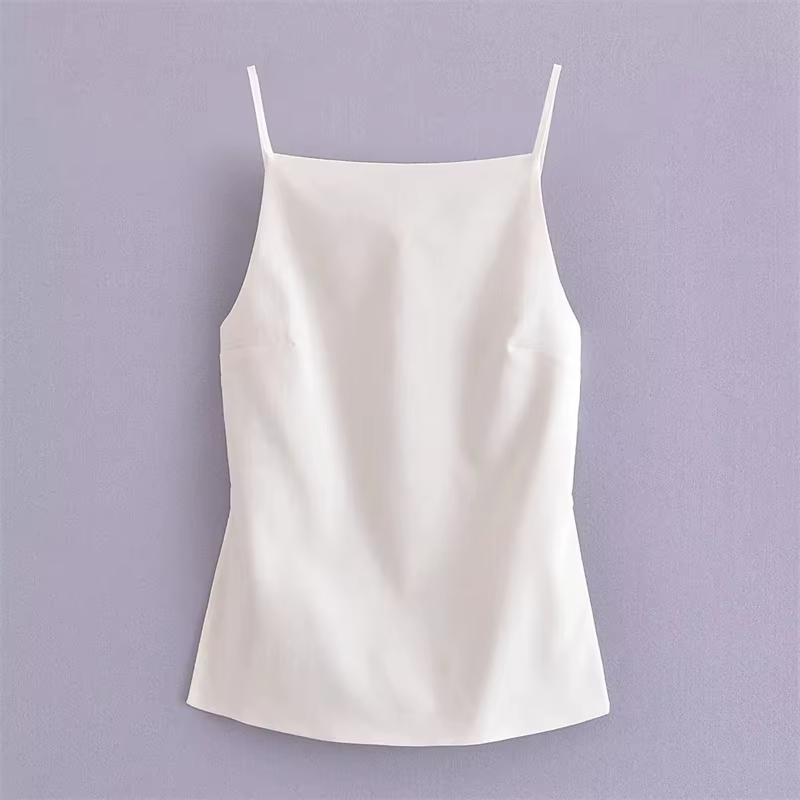 MUJER 2025 noir haut dos nu femme blanc sans manches haut court avec bretelles été Sexy hauts femme 