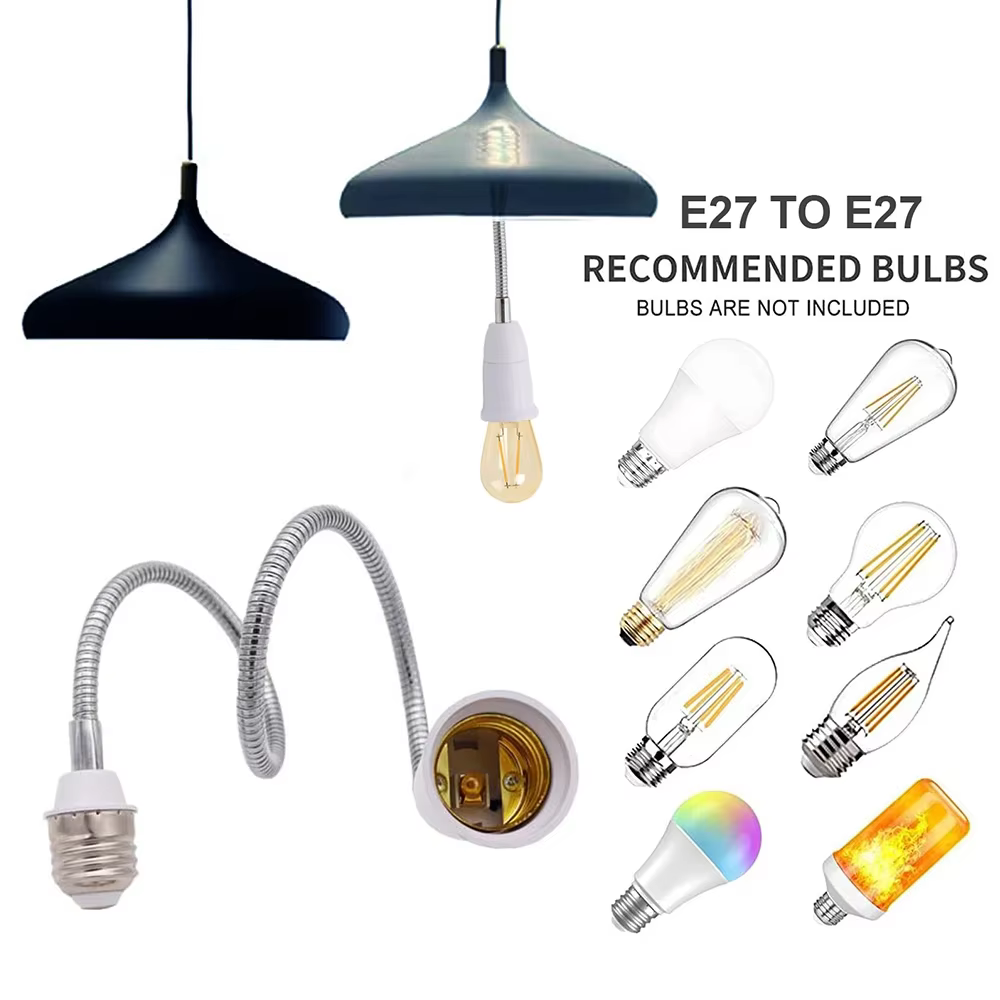 Prolongateur flexible de douille d'ampoule de base de lampe LED, convertisseur de support de lumière