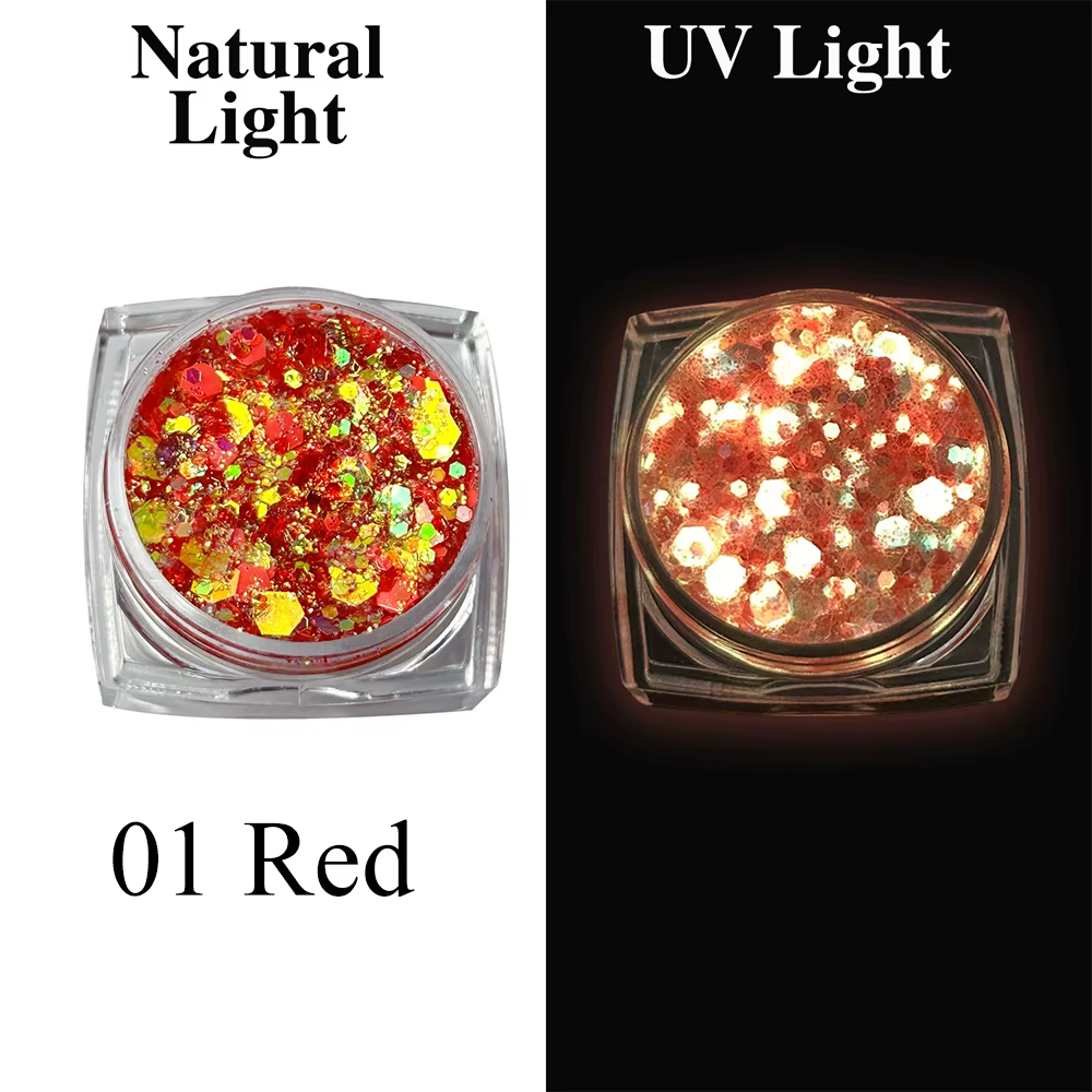 Gel scintillant lumineux pour le visage et le corps, maquillage artistique, brille dans la nuit, imp