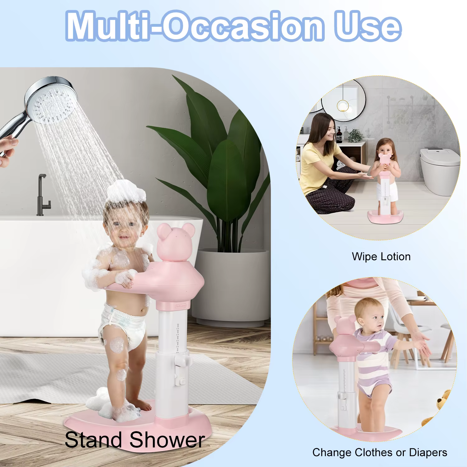 Support de bain pour bébé, Assistant de bain pour bébé, Support de bain avec hauteur et accoudoir ré