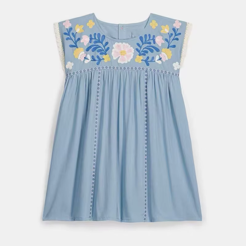 Pré-vente (expédition en mars) 2026 LM Robes d'été pour bébés filles, imprimé floral, en coton, vête