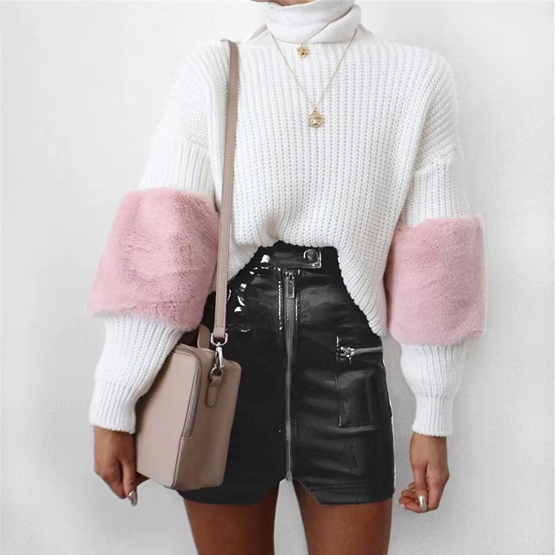 Mini jupe courte en cuir verni brillant pour femmes fermeture éclair fendue Faux Latex Sexy rose noi