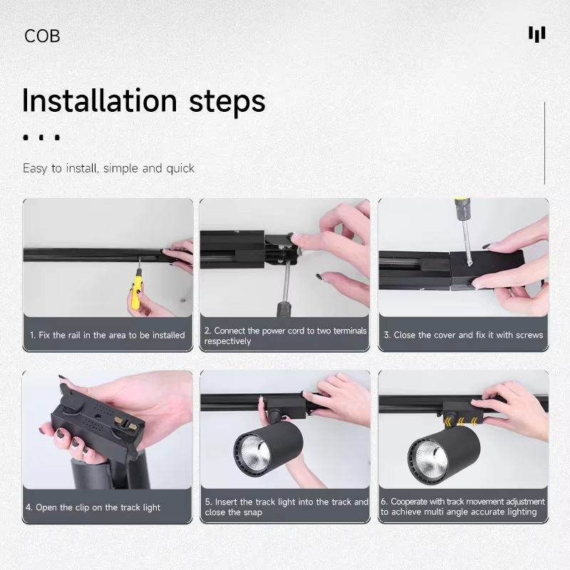 Ensemble d'éclairage sur rail à LED, budgétaire, lampe sur rail, éclairage de magasin, projecteurs p