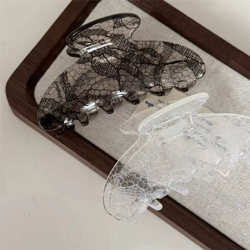 Nouvel accessoire capillaire : Pince à cheveux élégante en dentelle pour femme, texture sexy pour la