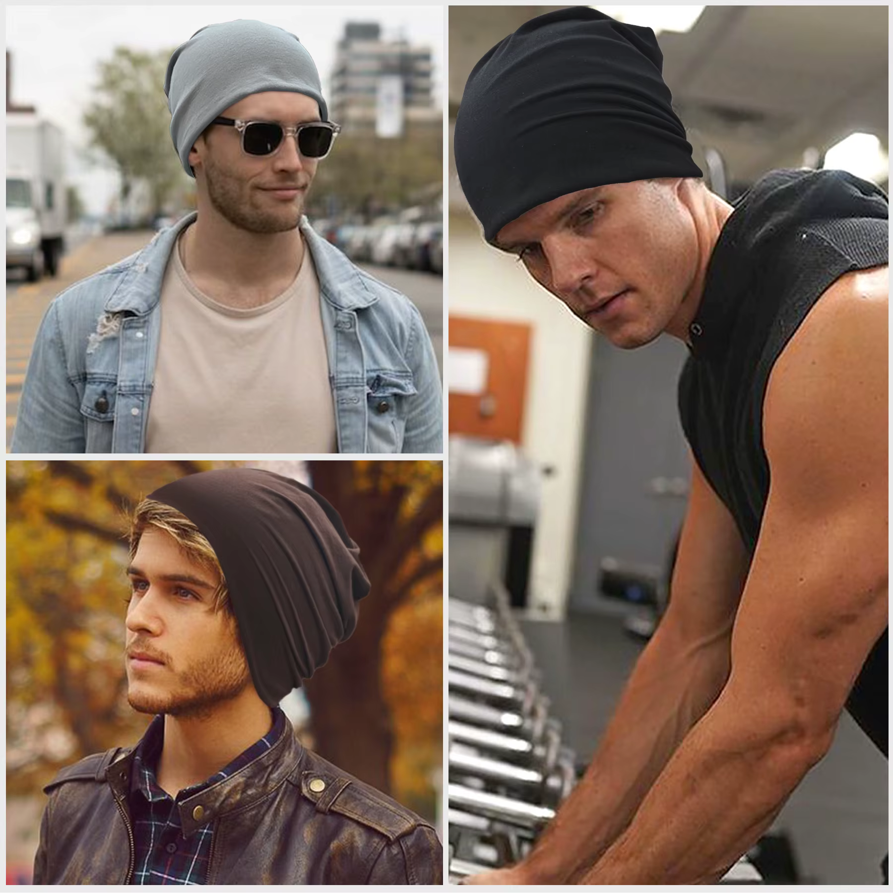 Bonnet Unisexe en Tissu Uni - Bonnet Doux et Léger pour l'Hiver, Chaud pour Hommes et Femmes, Hip-Ho