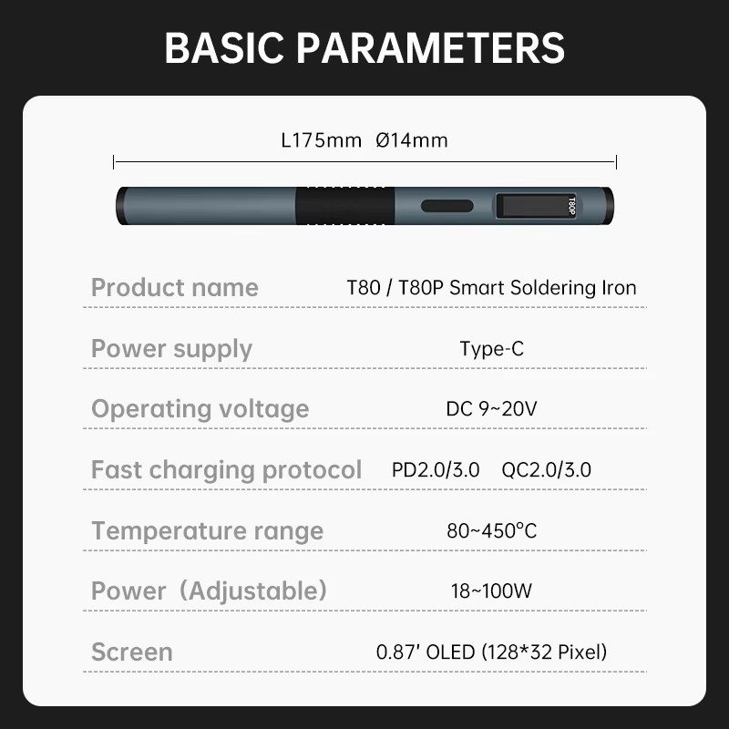 ALIENTEK T80 T80P fer à souder intelligent PD 65W QC température constante réglable Portable Kit de 