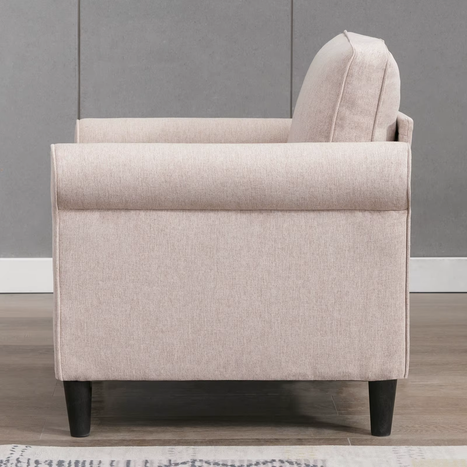 HORGgland O-Canapé simple moderne en micro-tissu avec cadre en bois, petit fauteuil à pied solutions