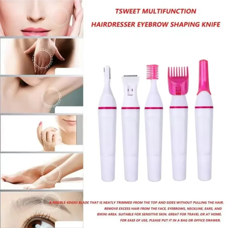 5 en 1 ensemble femmes épilateur femme rasoir de sourcils dame rasoir épilation rasoir Machine visag