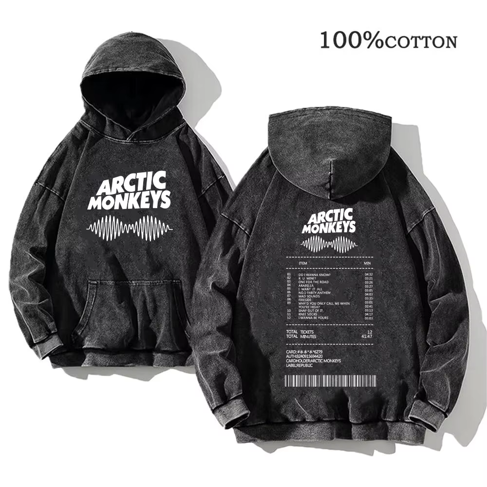 Sweat à capuche imprimé Rock rétro, Album de musique Arctic Monkeys, pull graphique pour hommes, Vin