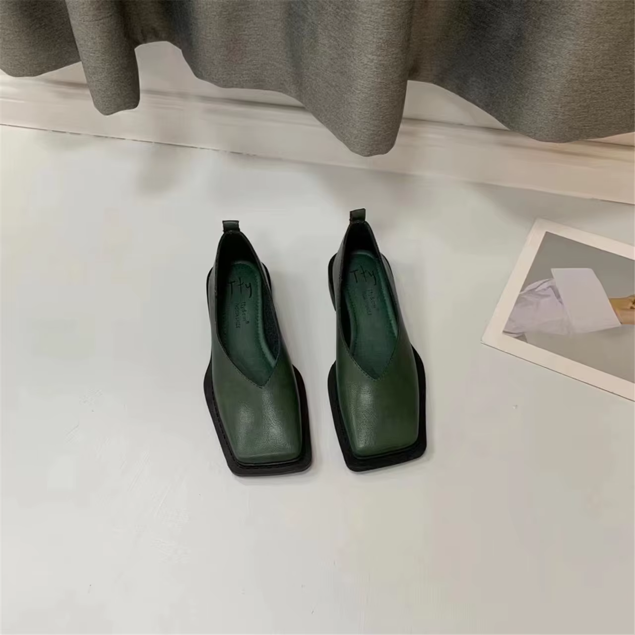 Bailamos-Chaussures plates carrées pour femmes, mocassins décontractés, doux, élastiques, ballerine