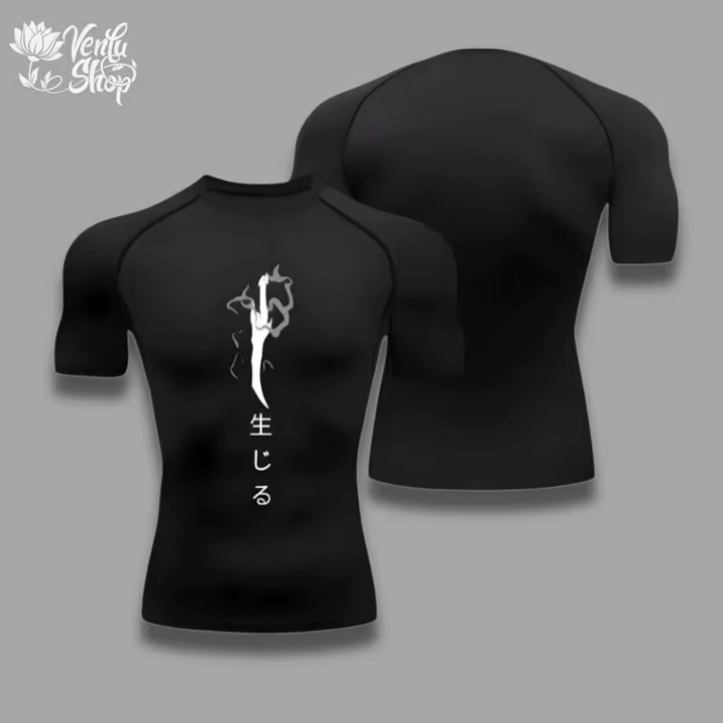 Jin Woo chemise de Compression Compression gymnase Sung Jin Woo Solo nivellement Anime Muscleshirt v