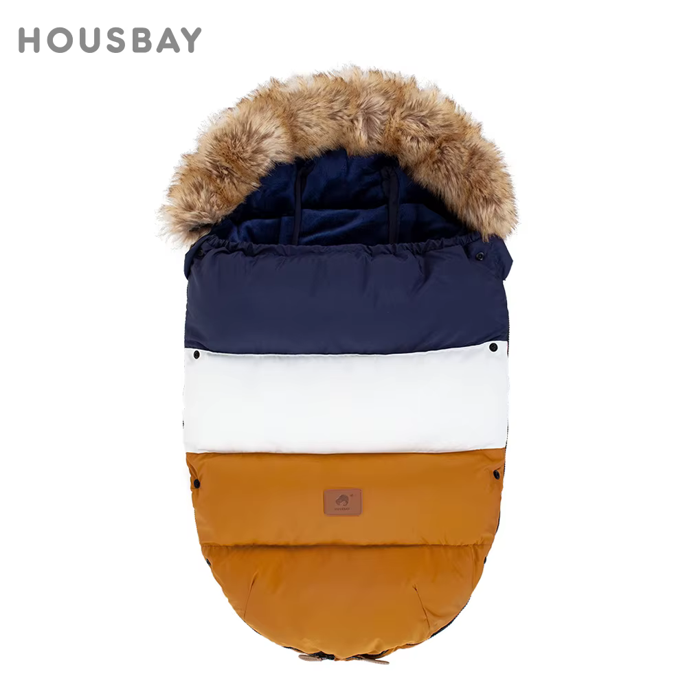 Chancelière de Poussette d'Hiver pour Bébé de 0 à 24 Mois, Sac Enveloppant, Patchwork Bleu Marine, C