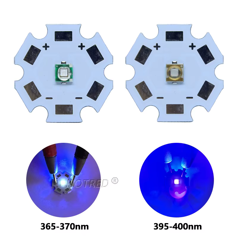 Perles lumineuses à puce haute puissance, ultra verre, diode violette, UV LED, 1W, 3W XPE 3535, 365n