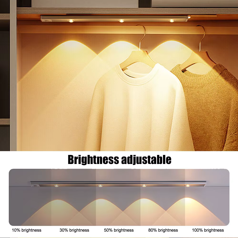 Veilleuse capteur de mouvement lumière sans fil Ultra mince USB LED pour armoires de cuisine chambre