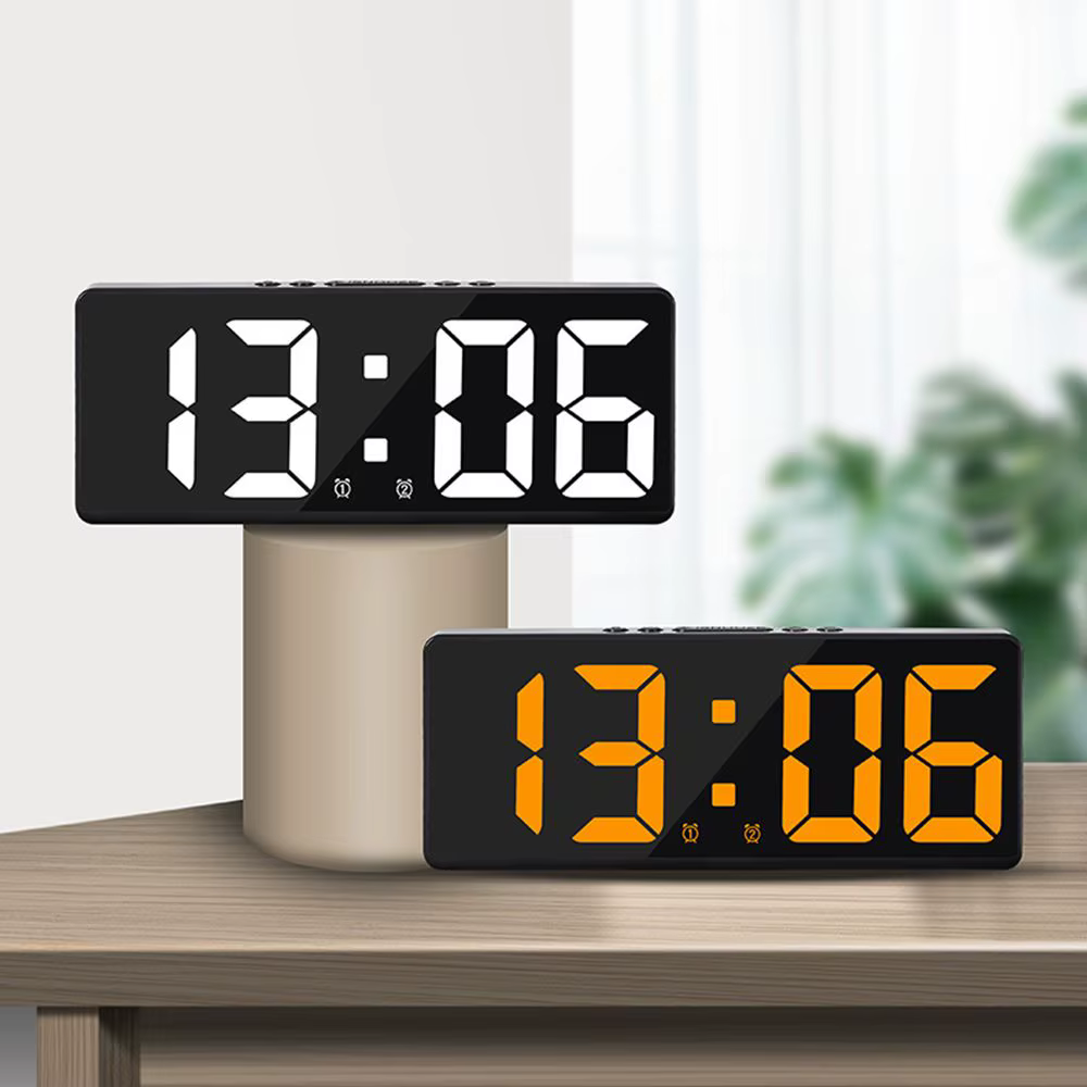 Horloge numérique LED électronique créative, veilleuse, température, calendrier, réveil, grand nombr