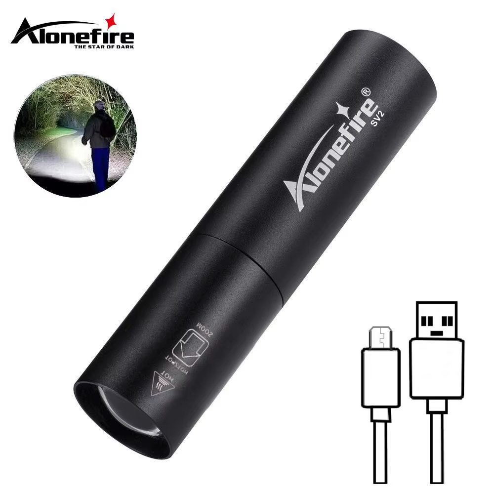 Mini lampe de poche aste avec petite l'hypothèse Zoom, éclairage lumineux, sac à dos, lumière strobo