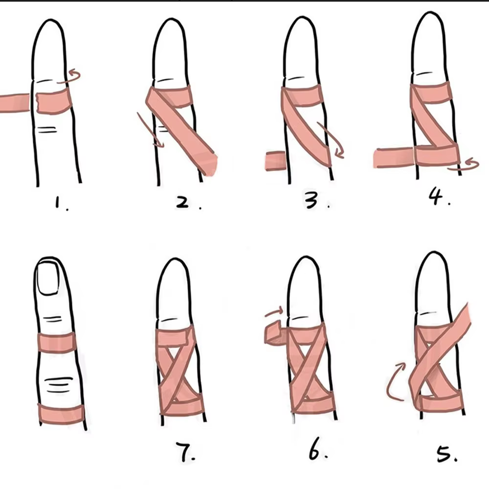 Bandage élastique Jiu-Jitsu, bande de doigt, bandage de sport BJJ, bande de doigt d'escalade auto-ad