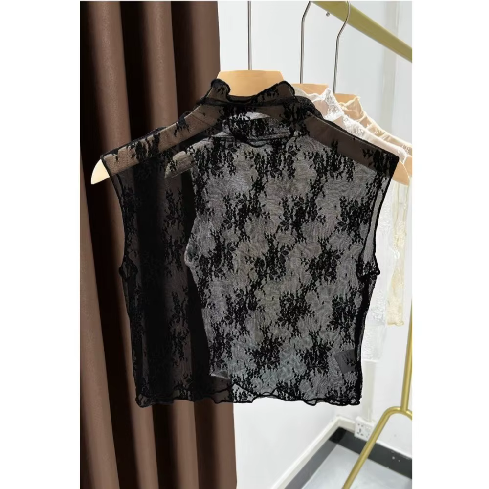 Mode dentelle florale faux col détachable gaze faux col tout-match mince dentelle réservoirs femmes
