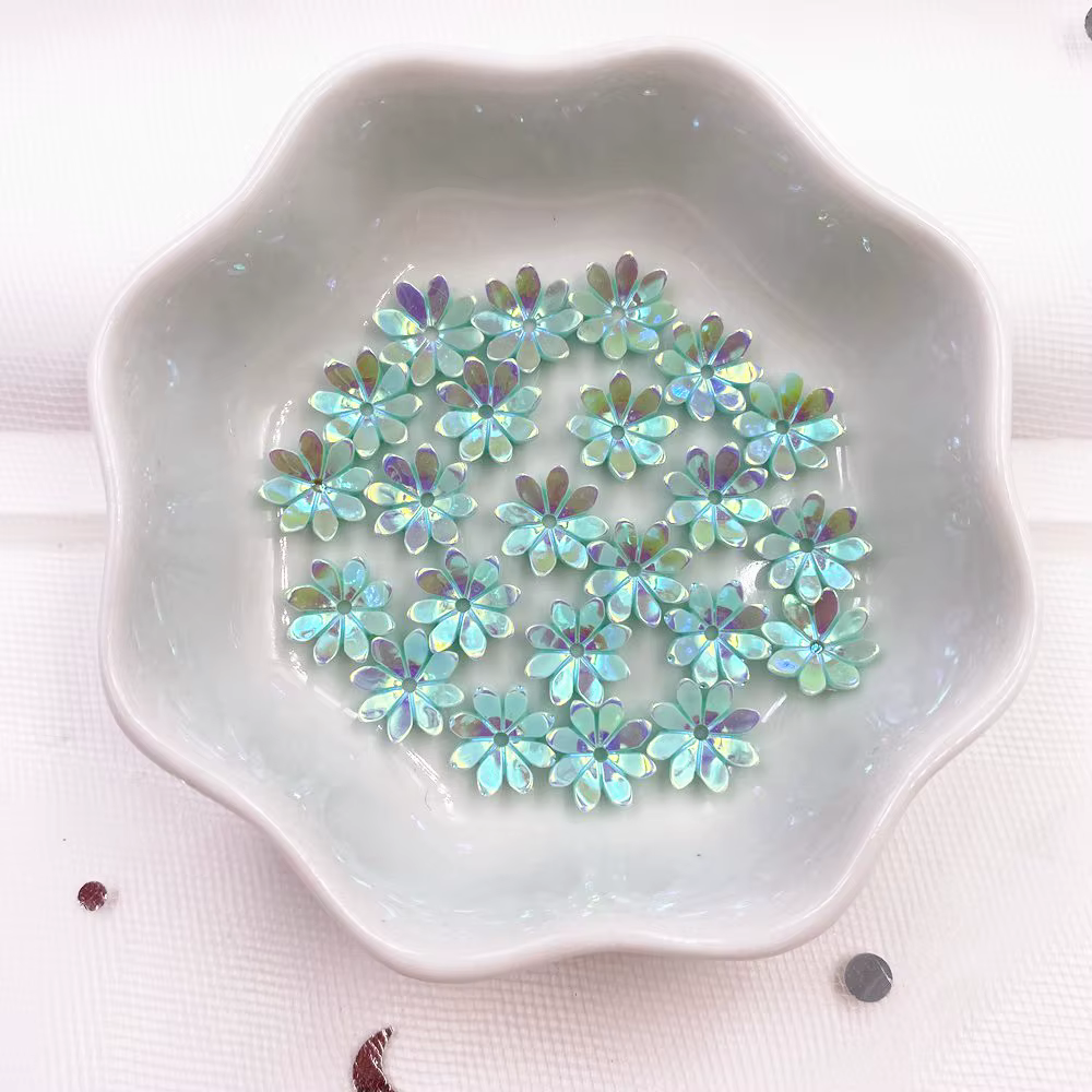 Strass brillant pour Nail Art, 40 pièces, 10mm, fleur 3D, 1 trou, boutons, applications, scrapbookin