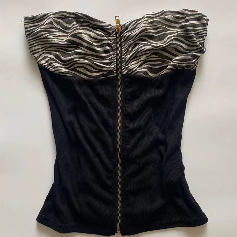 Rétro Hottie Slim bretelles gilets sous-culture américaine léopard couture débardeurs Punk Harajuku 