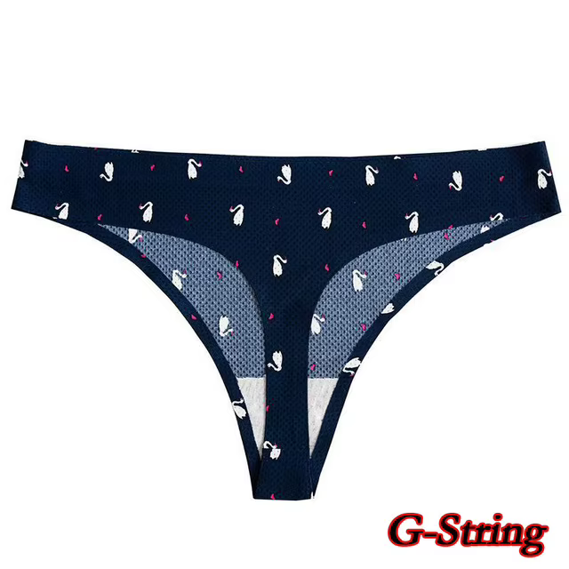 Poblador Sexy femmes culottes sous-vêtements sans couture confortable imprimé string tongs intime fe