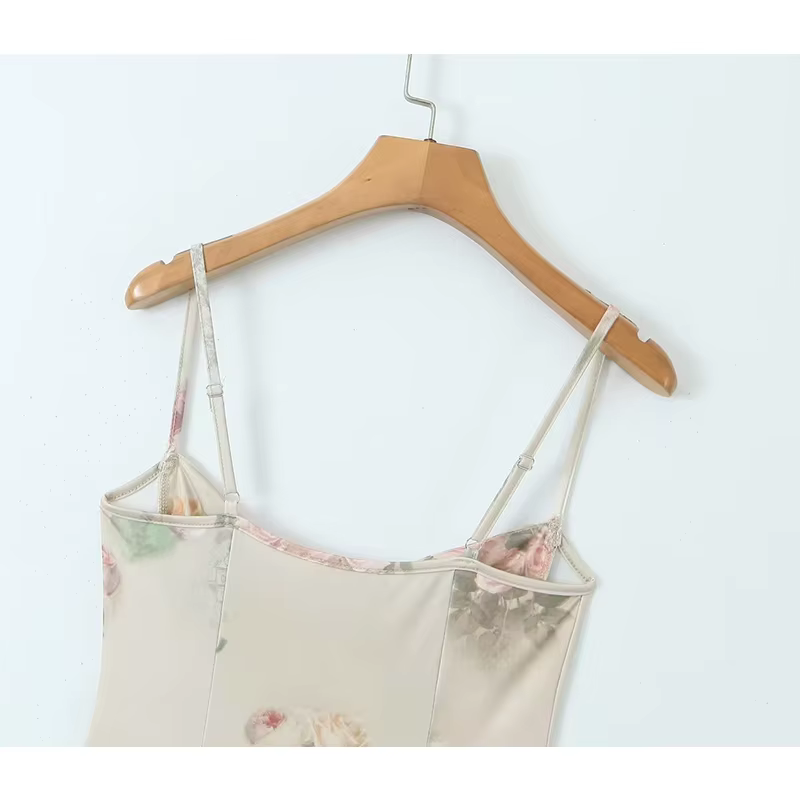 YENKYE-Mini Robe Vintage en Tricot à Imprimé Floral pour Femme, Sexy, Commande Haute, Été 2023