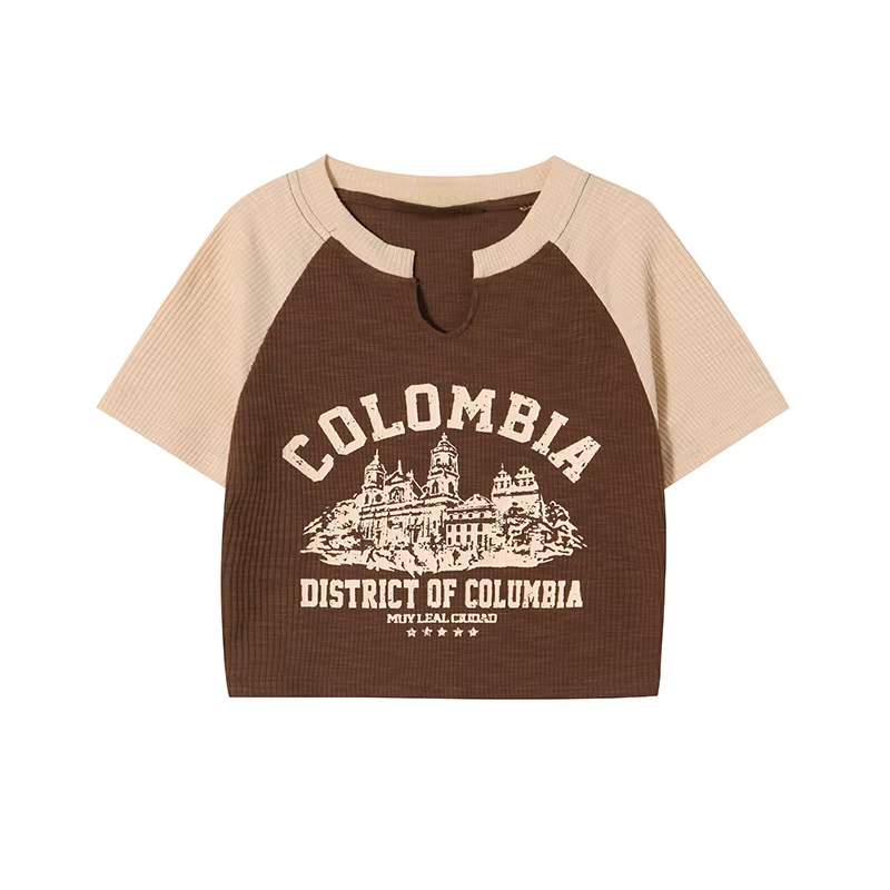 T-shirt à Manches Courtes et Col Rond pour Femme, Haut Précieux, Décontracté, avec Lettres Imprimées