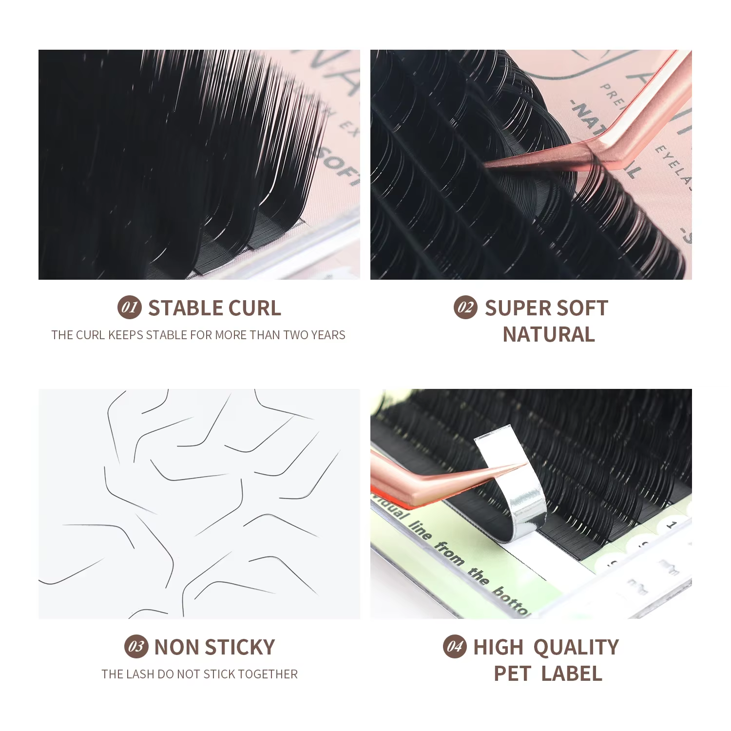 ANNAFRIS L Cils, L +/LC/LD/LU(M) Curl Cils individuels Soie naturelle Vison Mat Extension Faux Cils
