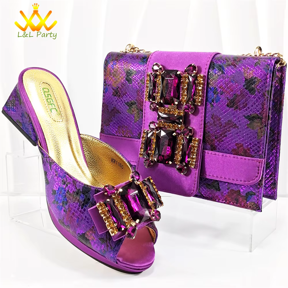Ensemble de Chaussures et Sacs Italiens en Papier Vert, Pantoufles de Haute Qualité, Design Spécial,