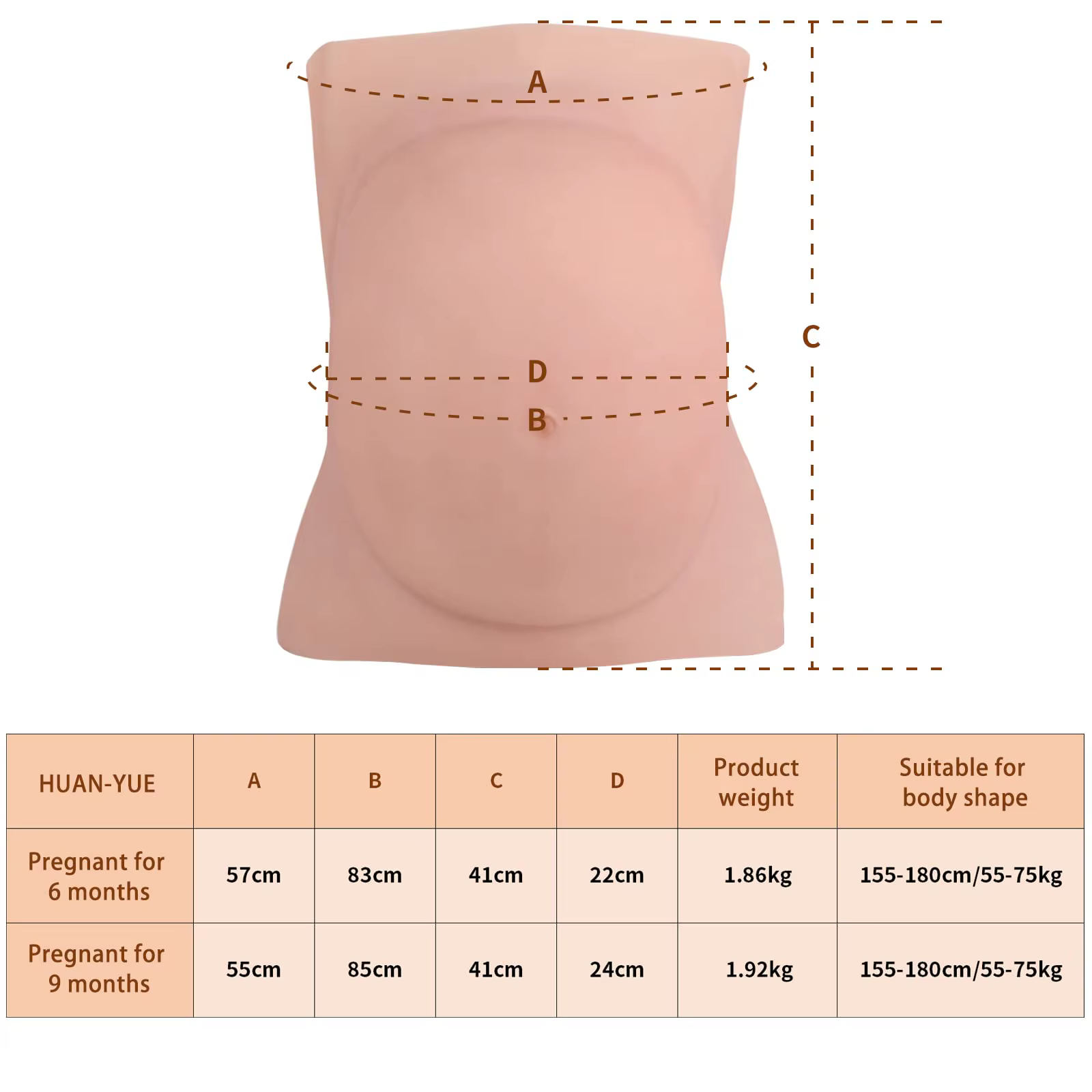 Silicone ventre enceinte grossesse faux ventre acteur accessoires prétendant d'être enceinte accesso