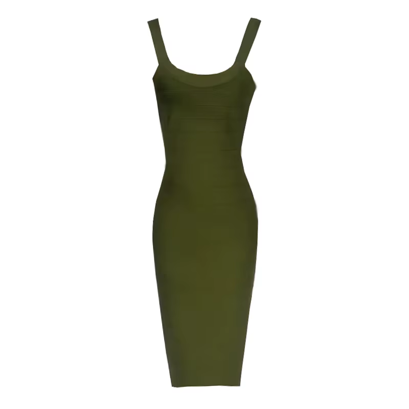 2025 nouveau été fronde Halte armée robe de pansement Sexy élégant femme discothèque célébrité fête 