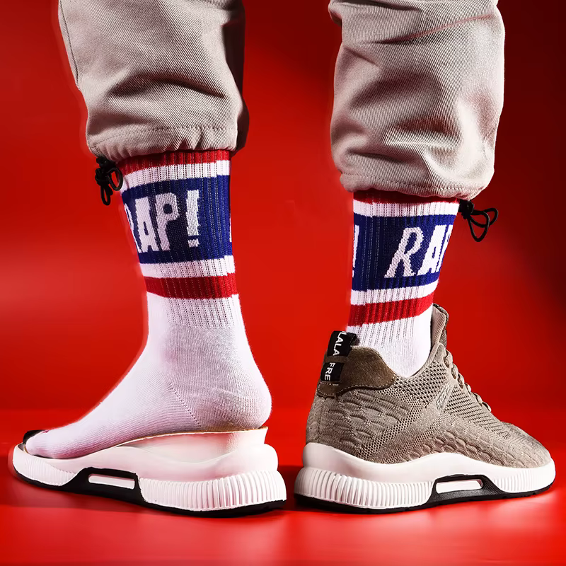Chaussures de sport respirantes à talon compensé invisible pour hommes, hauteur accrue de 6-8 cm