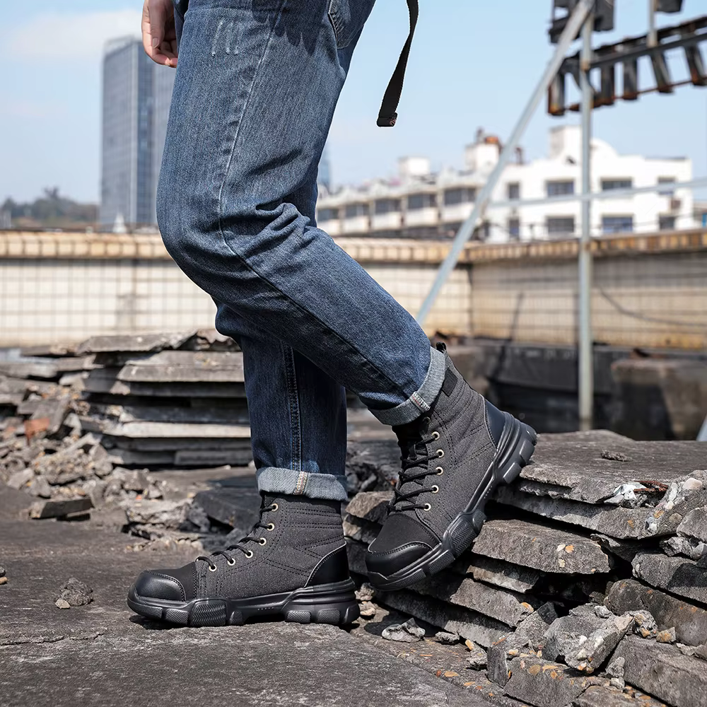 Chaussures de travail en toile, chaussures de sécurité légères, résistantes aux chocs, embout en aci