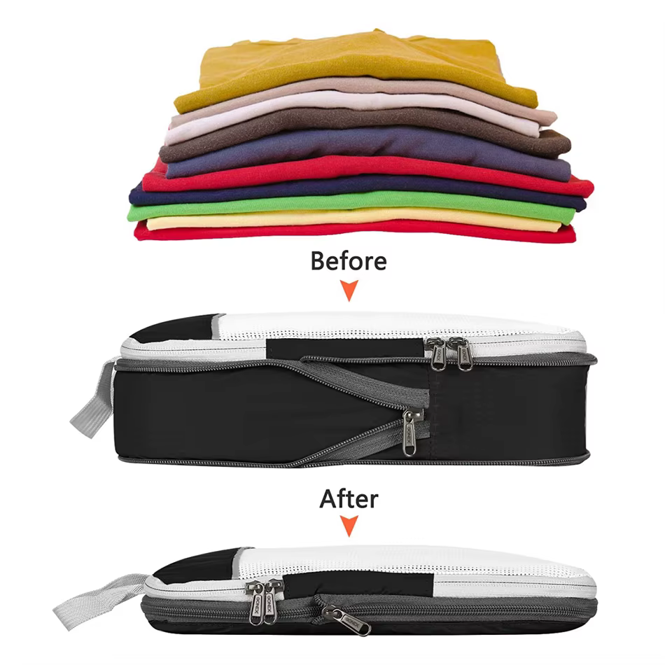 Sac de rangement de voyage, Cubes d'emballage compressibles, valise de voyage pliable et étanche, Po