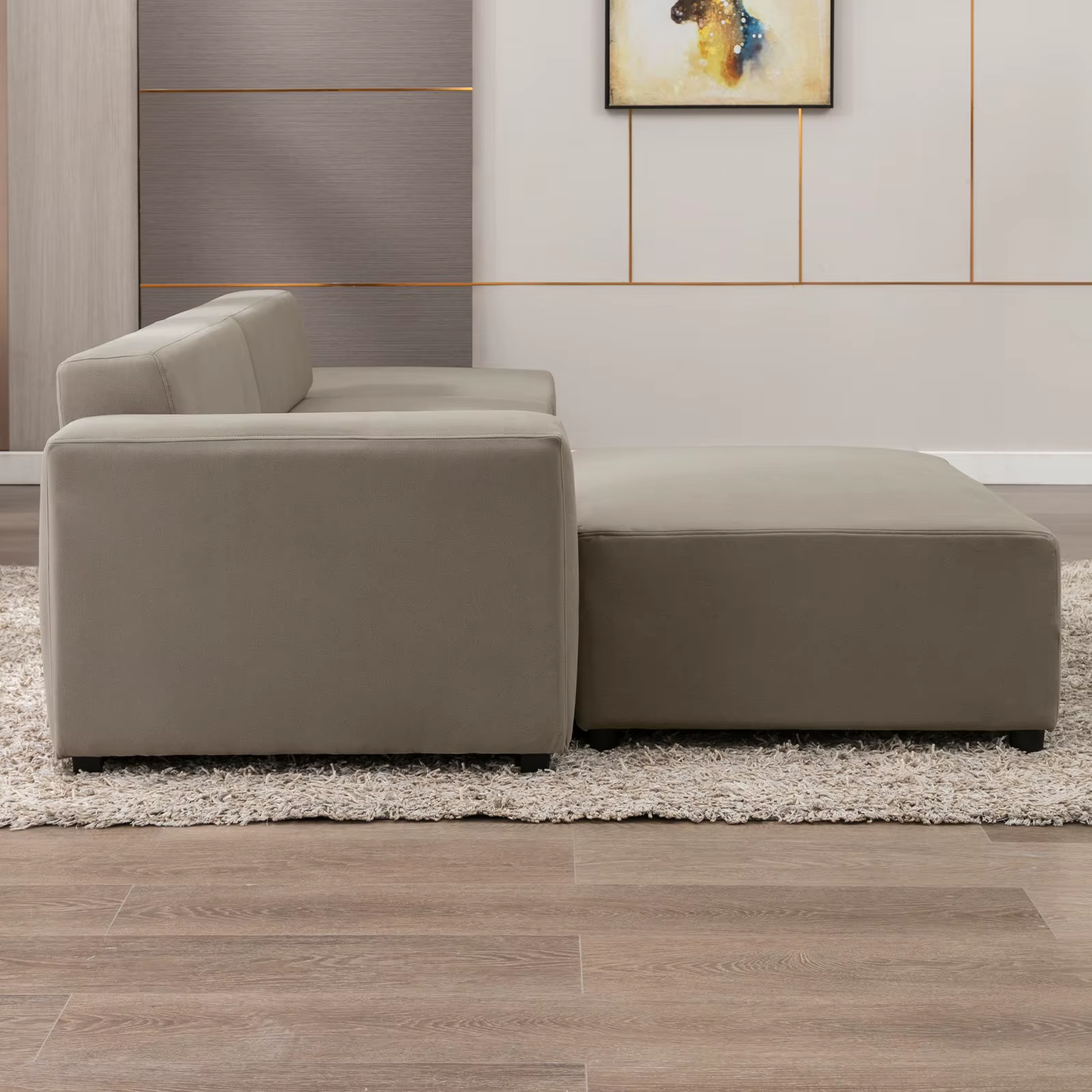 HORGgland-Canapé convertible O, canapé sectionnel en forme de L, canapé sectionnel modulaire