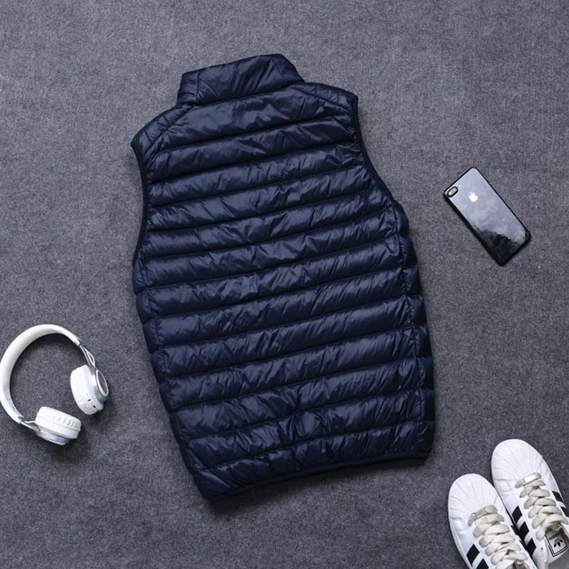 Automne et hiver hommes 90% duvet de canard blanc gilet décontracté léger vers le bas chaud solide s