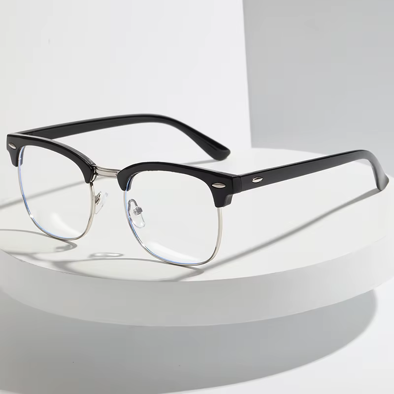 Lunettes rétro Anti-lumière bleue pour hommes et femmes, demi-monture classique Vintage, blocage de