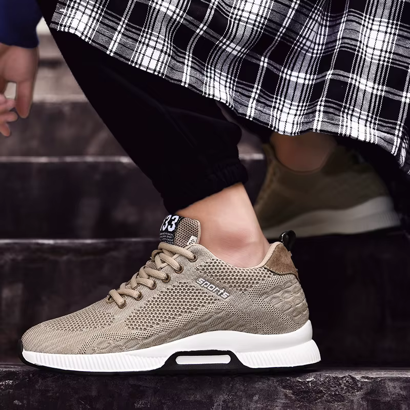 Chaussures de sport respirantes à talon compensé invisible pour hommes, hauteur accrue de 6-8 cm