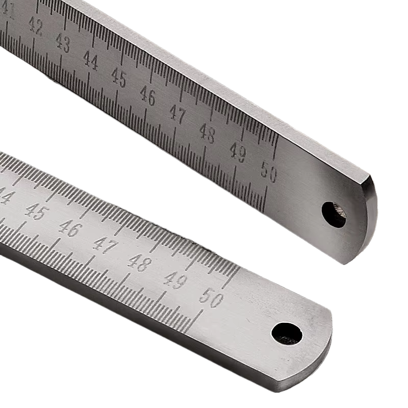 Règle en acier inoxydable double usage - 50 cm / 20 pouces - Outil de mesure professionnel et outil 