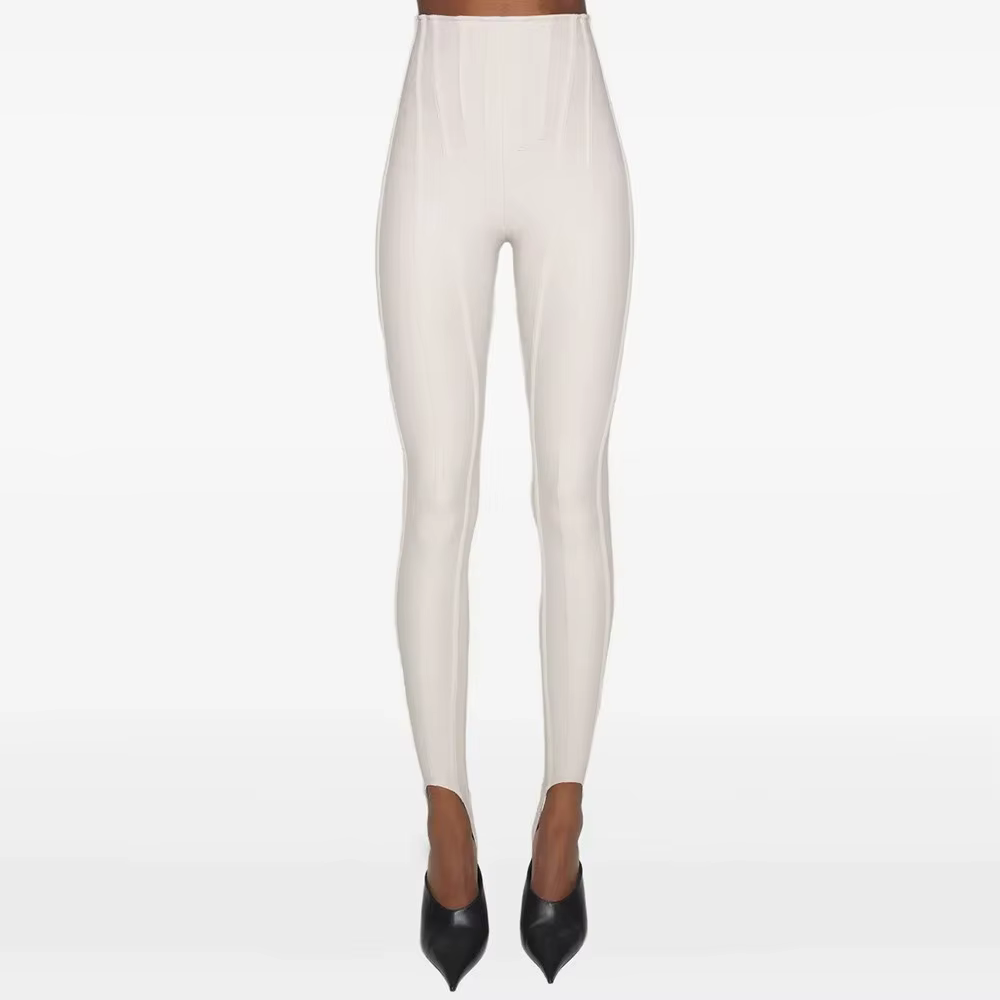 TWOTWINSTYLE solide épissé plis Chic pantalon femme taille haute minceur Streetwear minimaliste femm