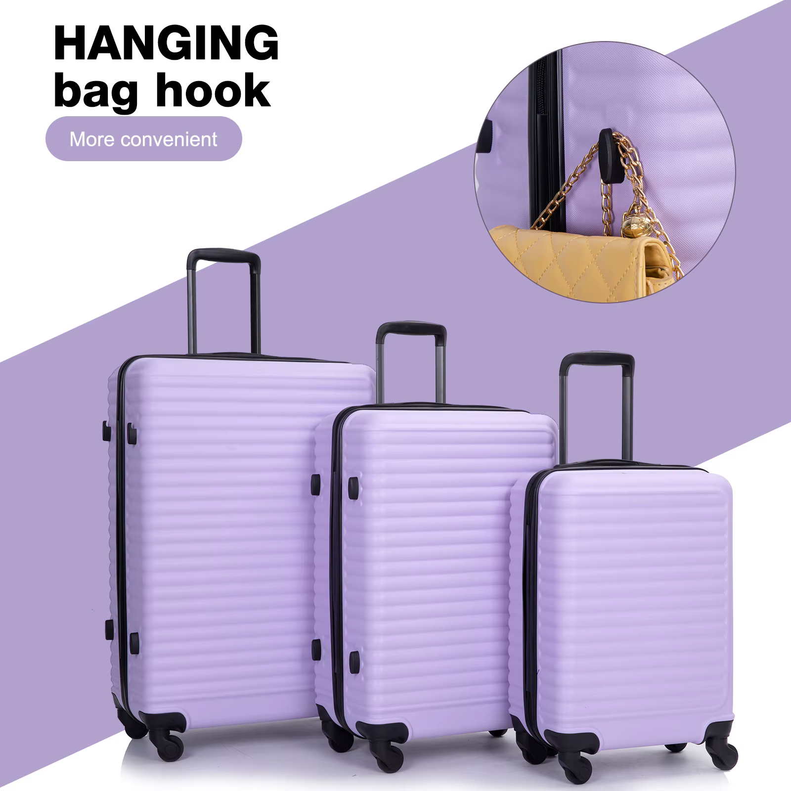 Travelhouse-Ensemble de bagages à coque rigide, valise légère, roues tournantes à verrouillage TSA, 