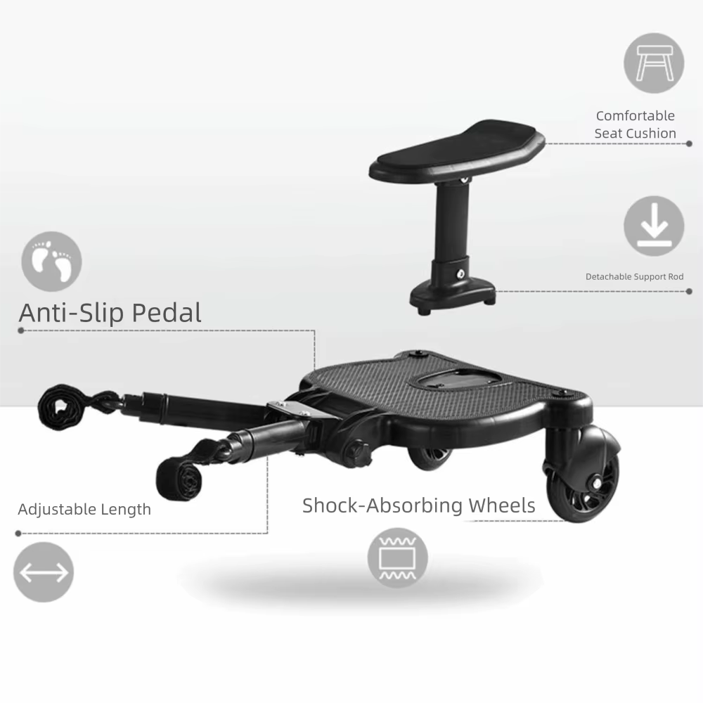 Adaptateur de pédale de poussette assis et sur pied 2 en 1, planche sur pied universelle et créative