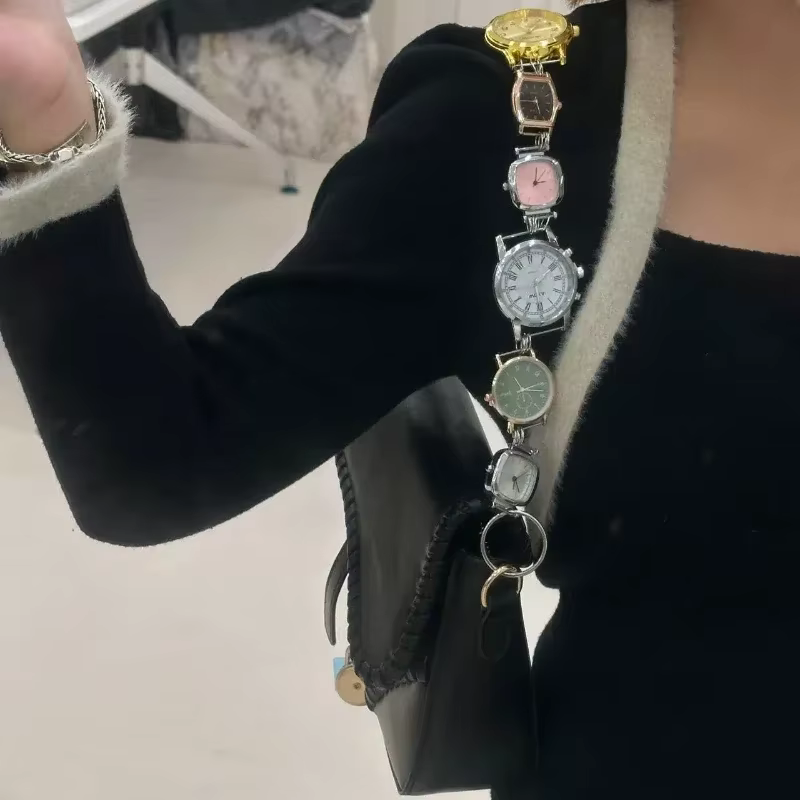 Sac de selle de luxe de styliste pour femmes, sac à bandoulière Chic avec bracelet de montre en méta